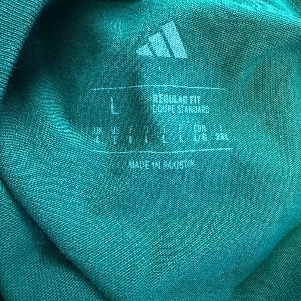 Adidas M T Fill‎ Tee Collegiate Green Geometric Graphic Retro Large 100% Cotton